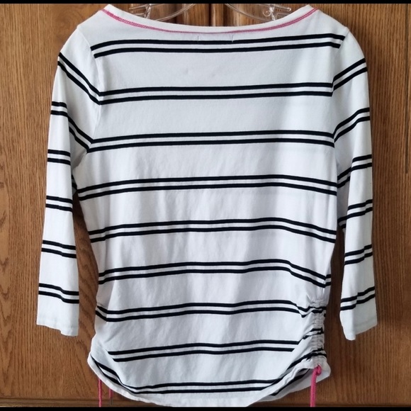 ✨Chaps NWOT Active White & Black Stripe 3/4 Sleeve Cotton Top: Size Large ✨ - Picture 2 of 7